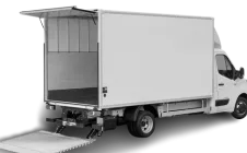Renting Coche Camión carrozado con plataforma elevadora